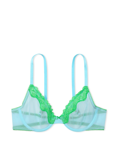 Сітчастий бюстгальтер з мереживним оздобленням Victoria's Secret 1160527917 (Блакитний 36B)