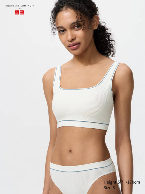 Бюстгальтер UNIQLO топ із чашками 1159865266 (Молочний M)