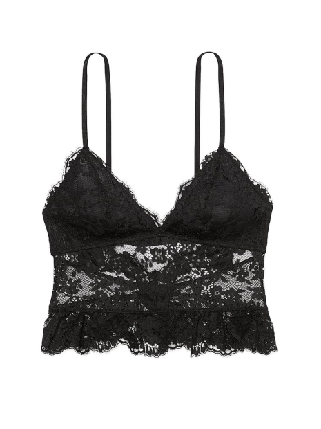 Мереживний бюст-топ Victoria's Secret з оборкою 1160069436 (Чорний L)