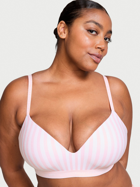 Бюстгальтер без кісточок Victoria's Secret 1160074865 (Білий/Рожевий 40C)