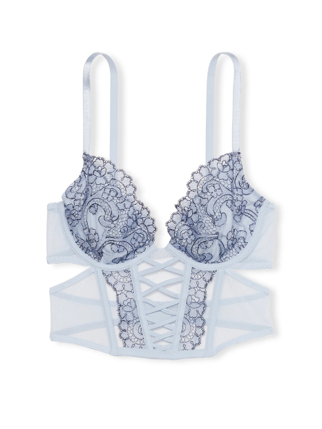 Корсет-бюст Victoria's Secret с вышивкой 1160429059 (Голубой L)
