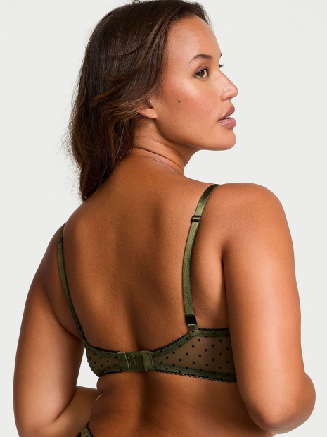 Полупрозрачный бюстгальтер Victoria's Secret в горошек 1160520973 (Зеленый 32B)