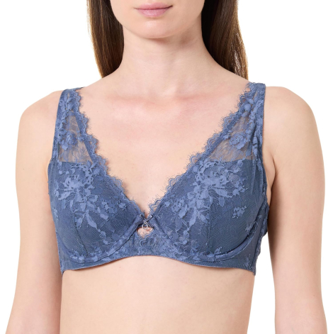 Женский кружевной бюстгальтер Emporio Armani 1160521681 (Синий 34D)
