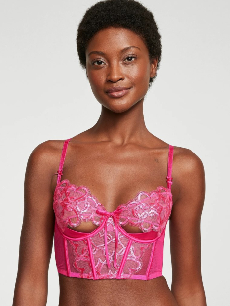 Корсетний топ Victoria's Secret з вишивкою 1160575987 (Рожевий S)