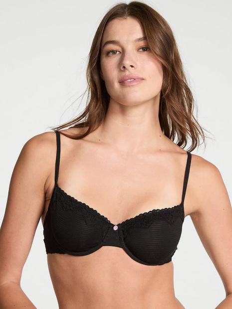 Бюстгальтер с кружевной отделкой Victoria's Secret 1160581642 (Черный 38C)