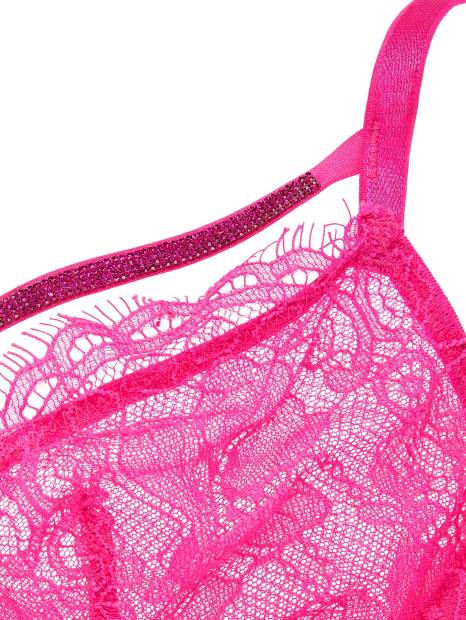 Кружевной бюстгальтер Victoria's Secret со стразами 1160748584 (Розовый 34B)
