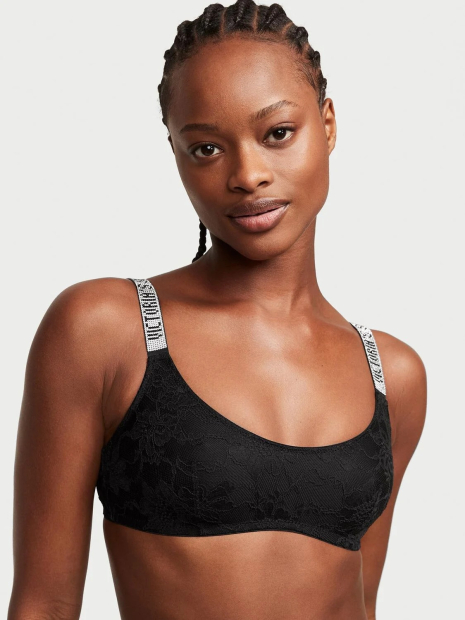 Кружевной бралетт Victoria's Secret со стразами 1160761640 (Черный M)