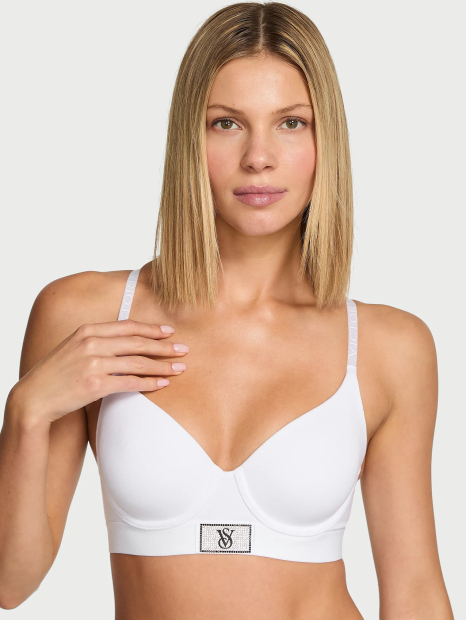 Бюстгальтер Victoria's Secret с логотипом из страз 1160783288 (Белый 38D)