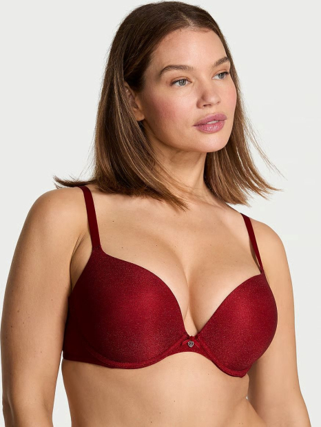 Бюстгальтер Push-Up Victoria's Secret с блеском 1161660496 (Красный 34A)