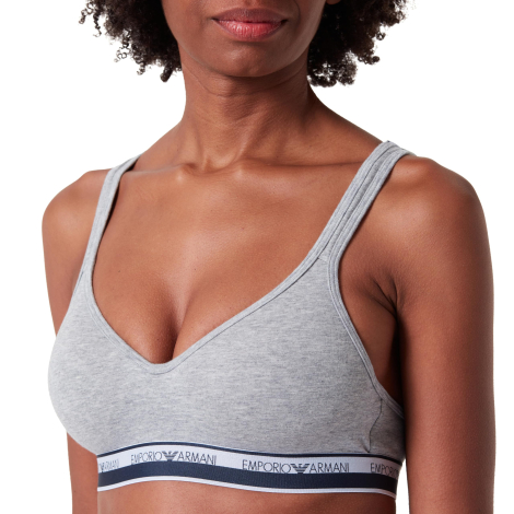 Женский бралетт Emporio Armani с логотипом 1161628631 (Серый XS)