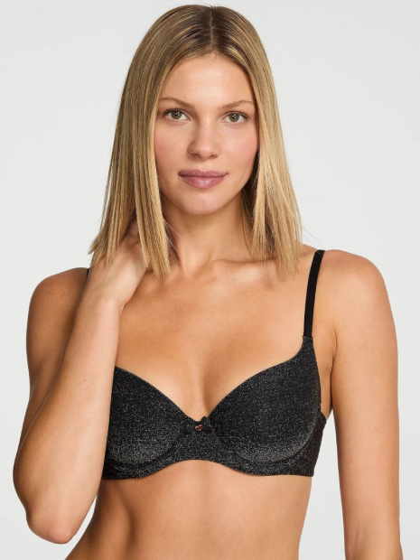 Бюстгальтер Victoria's Secret с блеском 1161976757 (Черный 38D)