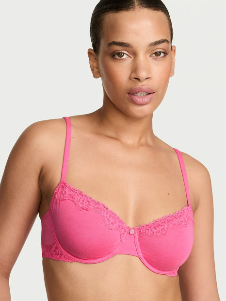 Женский бюстгальтер Victoria's Secret с кружевом 1162051361 (Розовый 38C)