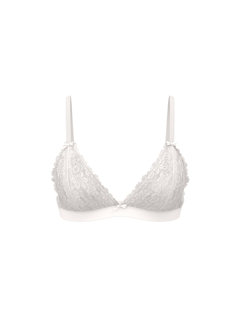 Кружевной бюстгальтер Victoria's Secret Pink бралетт триангл 1162136228 (Молочный XXL)