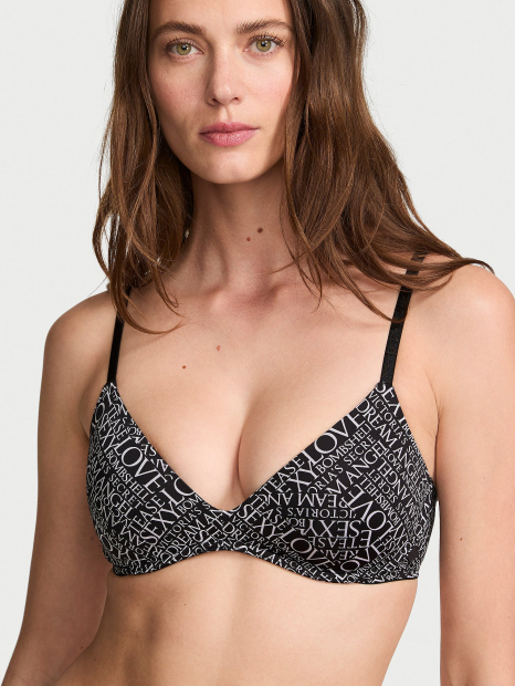 Бюстгальтер Push-Up Victoria's Secret с принтом 1162282817 (Черный/Белый 38C)