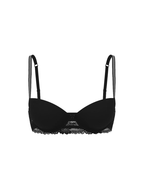 Бюстгальтер Push-Up Victoria's Secret Pink лиф со стразами 1162550194 (Черный 34C)
