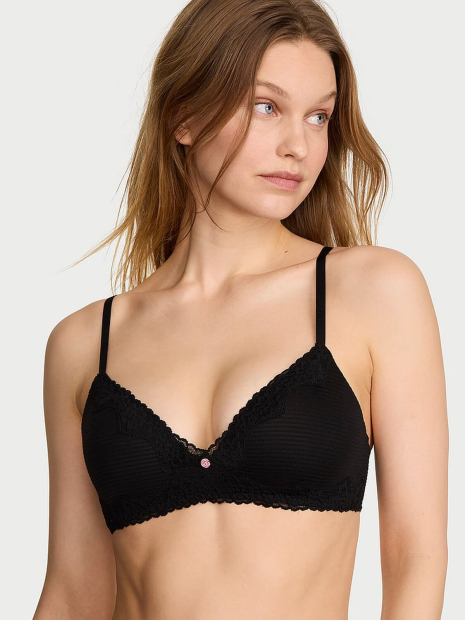 Бюстгальтер с кружевной отделкой Victoria's Secret 1162605569 (Черный 34A)