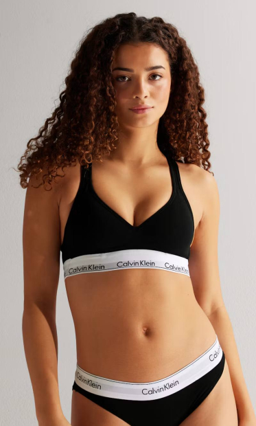 Комплект белья Calvin Klein бралетт топ и трусики бикини 1162864248 (Черный XL)