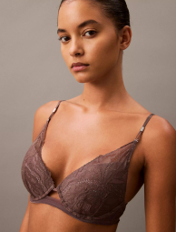 Кружевной бюстгальтер Push-up Calvin Klein с мини пайетками 1159838349 (Коричневый 34A)