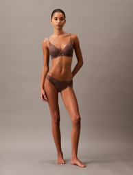 Кружевной бюстгальтер Push-up Calvin Klein с мини пайетками 1159838349 (Коричневый 34A)