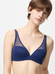 Бюстгальтер UNIQLO с сеточкой 1159840399 (Синий 34-36D)