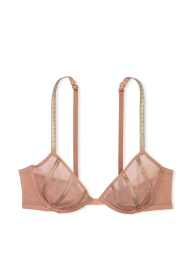 Сетчатый бюстгальтер Victoria's Secret  со стразами 1159841163 (Розовый 34A)