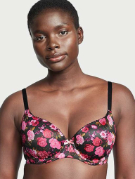 Бюстгальтер Victoria's Secret з принтом 1159840901 (Чорний/Рожевий 34DDD)