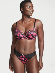 Бюстгальтер Victoria's Secret з принтом 1159840901 (Чорний/Рожевий 34DDD)