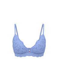 Кружевной бюстгальтер триангл Victoria's Secret полупрозрачный бралетт 1159844606 (Голубой XL)