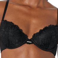 Женский кружевной бюстгальтер Push Up Emporio Armani 1159847706 (Черный 34С)