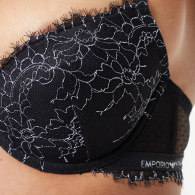 Кружевной бюстгальтер Push-up Emporio Armani 1159849475 (Черный 34A)