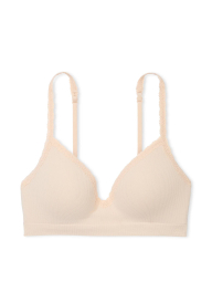 Бралетт в рубчик Victoria's Secret Pink бюст с Push-Up 1159849807 (Молочный L)