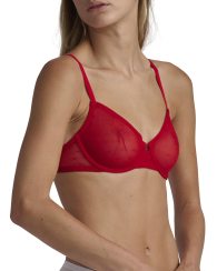 Полупрозрачный бюстгальтер-балконет Tommy Hilfiger 1159849880 (Красный 34B)