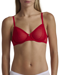 Полупрозрачный бюстгальтер-балконет Tommy Hilfiger 1159849880 (Красный 34B)