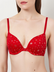 Бюстгальтер Push-Up Victoria's Secret с принтом 1159852059 (Красный 32C)