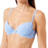 Женский кружевной бюстгальтер Push-up Emporio Armani 1159852201 (Голубой 38C)