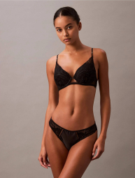 Кружевной бюстгальтер Push Up Calvin Klein с мини пайетками 1159852695 (Черный 34D)