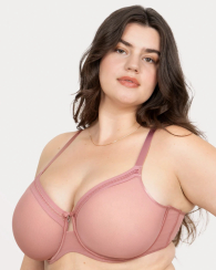 Сітчастий бюстгальтер Curvy Couture 1159853186 (Рожевий 42DD)