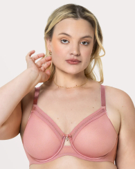 Сітчастий бюстгальтер Curvy Couture 1159853186 (Рожевий 42DD)