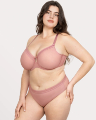 Сітчастий бюстгальтер Curvy Couture 1159853186 (Рожевий 42DD)