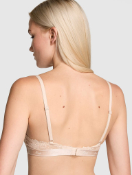 Бюстгальтер Victoria's Secret Pink с кружевом 1159857284 (Бежевый 34A)