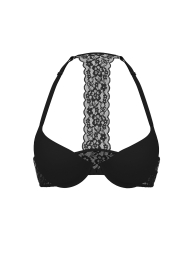 Кружевной бюстгальтер с Т-образной спинкой Victoria's Secret 1159860935 (Черный 34D)