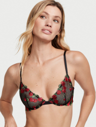 Сетчатый бюстгальтер Victoria's Secret лиф с вышивкой 1159861345 (Черный 34B)