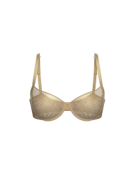 Сетчатый бюстгальтер Victoria's Secret лиф с вышивкой 1159861366 (Бежевый 34D)