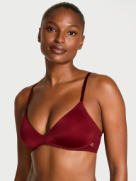 Гладкий бюстгальтер Push-Up Victoria's Secret з мереживом 1159861483 (Бордовий 38C)