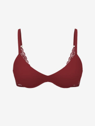 Гладкий бюстгальтер Push-Up Victoria's Secret з мереживом 1159861483 (Бордовий 38C)