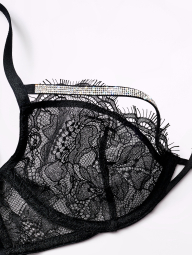 Мереживний бюстгальтер Victoria's Secret зі стразами 1159862406 (Чорний 34B)
