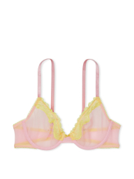 Сітчастий бюстгальтер з мереживним оздобленням Victoria's Secret 1159862426 (Рожевий 32B)
