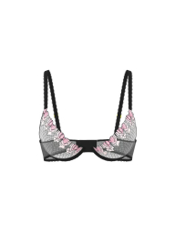 Полупрозрачный бюстгальтер с вышивкой Victoria's Secret 1159862690 (Черный 36C)