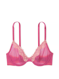 Сітчастий бюстгальтер з мереживним оздобленням Victoria's Secret 1159862714 (Рожевий 34B)