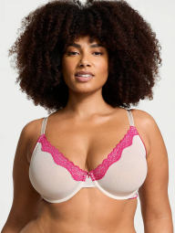 Сітчастий бюстгальтер з мереживним оздобленням Victoria's Secret 1159862715 (Молочний 34B)